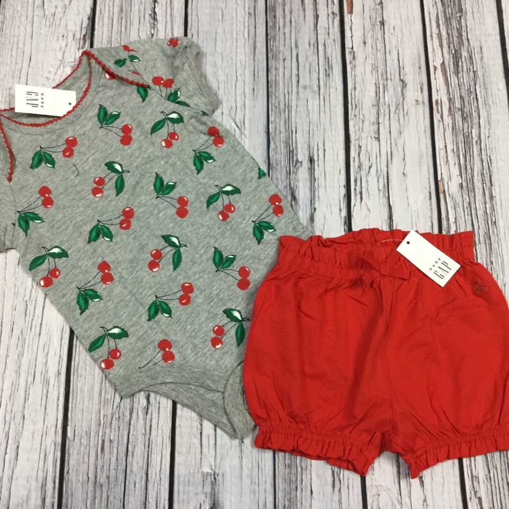 Gap Girls 0 3 6 12 18 Months Cherry Outfit